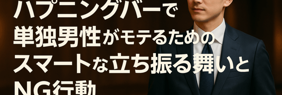 【完全ガイド】ハプニングバーで単独男性がモテるためのスマートな立ち振る舞いとNG行動