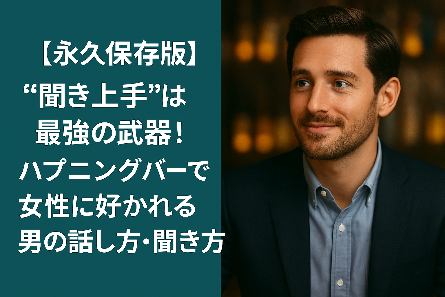 【永久保存版】“聞き上手”は最強の武器 ハプニングバーで女性に好かれる男の話し方・聞き方