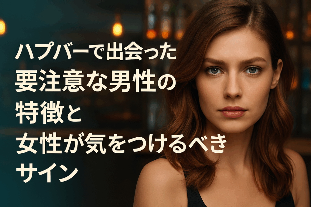 【保存版】ハプバーで出会った“要注意な男性”の特徴と、女性が気をつけるべきサイン
〜あなたの夜を楽しく、安全に過ごすために〜