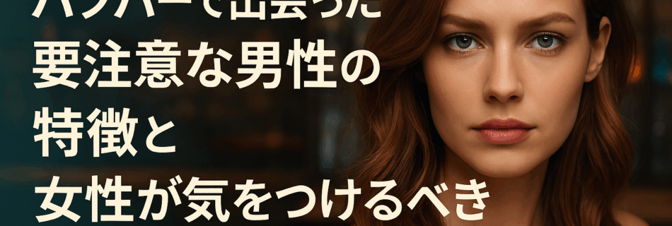 【保存版】ハプバーで出会った“要注意な男性”の特徴と、女性が気をつけるべきサイン 〜あなたの夜を楽しく、安全に過ごすために〜
