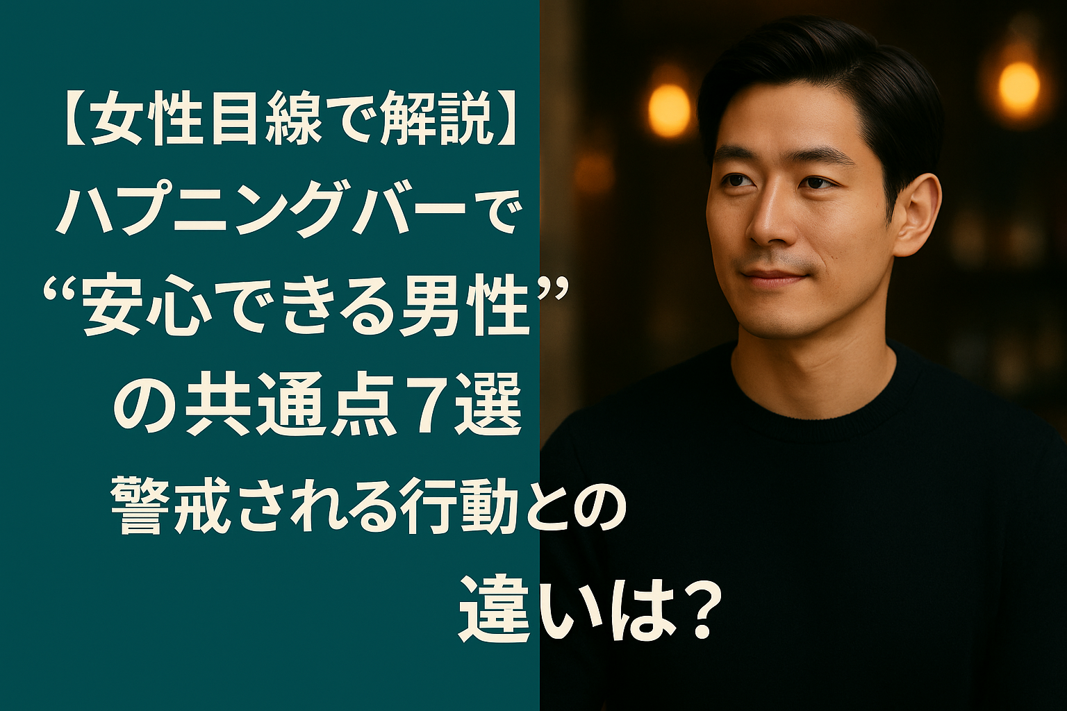 ハプニングバーで“安心できる男性”の共通点7選｜警戒される行動との違いとは？