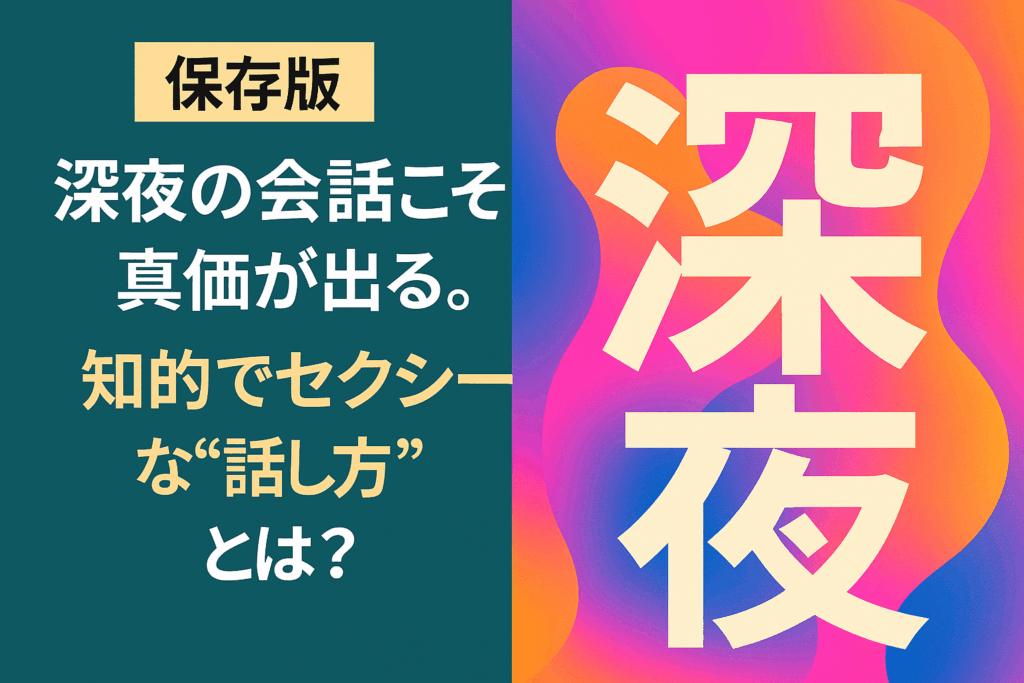 深夜の会話こそ真価が出る。知的でセクシーな“話し方”とは?
