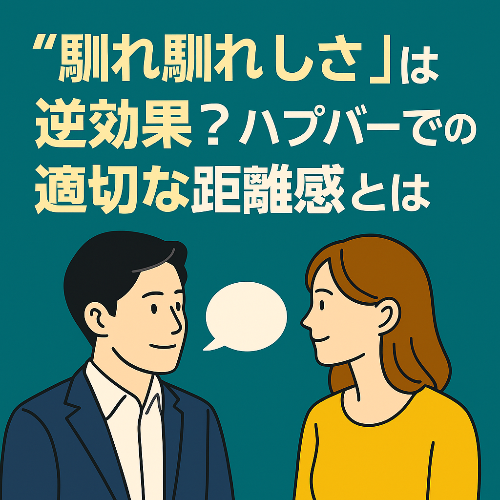 【“馴れ馴れしさ”は逆効果?ハプバーでの適切な距離感とは】