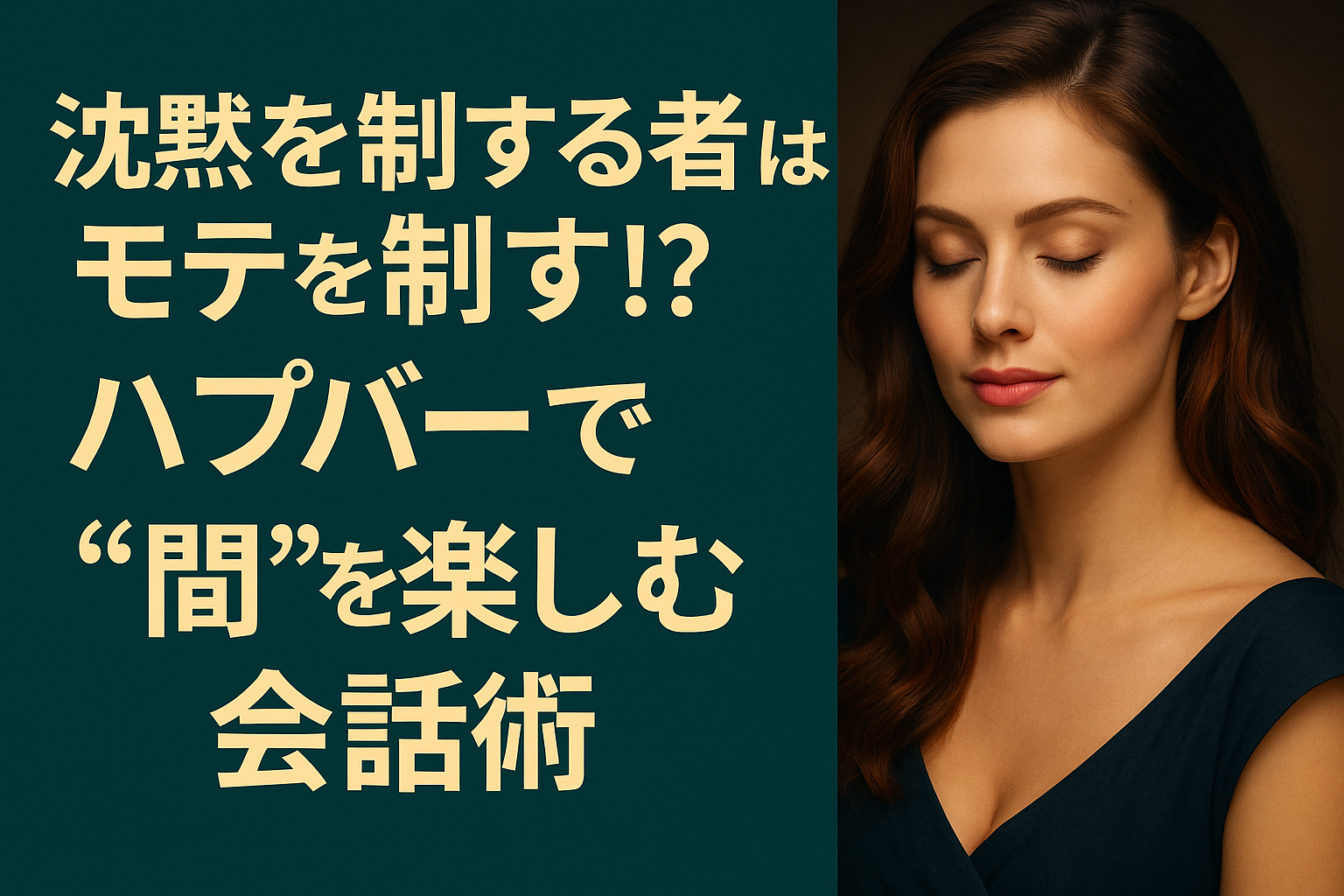 【沈黙を制する者はモテを制す!?】
ハプバーで“間”を楽しむ会話術