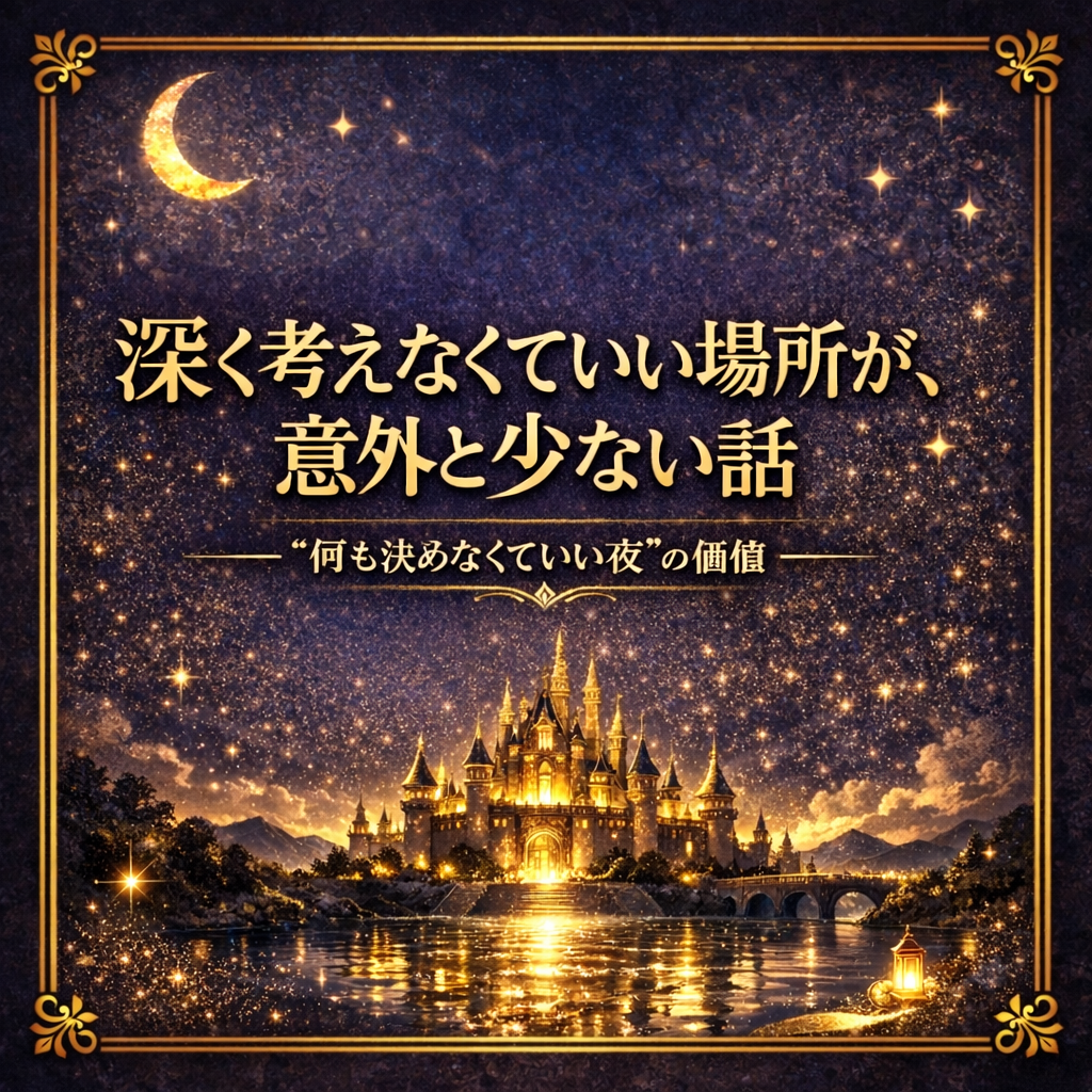 深く考えなくていい場所が、意外と少ない話